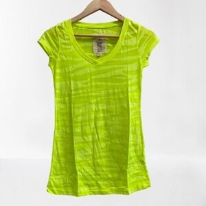 NEW Bozzolo Women's Short Sleeve Sheer‎ Top Lime Green Medium